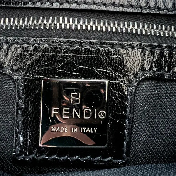 Fendi Black Velvet Baguette Bag with Gold-Tone Hardware - Picture 3 of 10